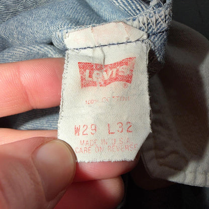 Levis 501 Vintage 90s USA XX Straight Leg Jeans Blue Light Wash 29x32 Act 28x28