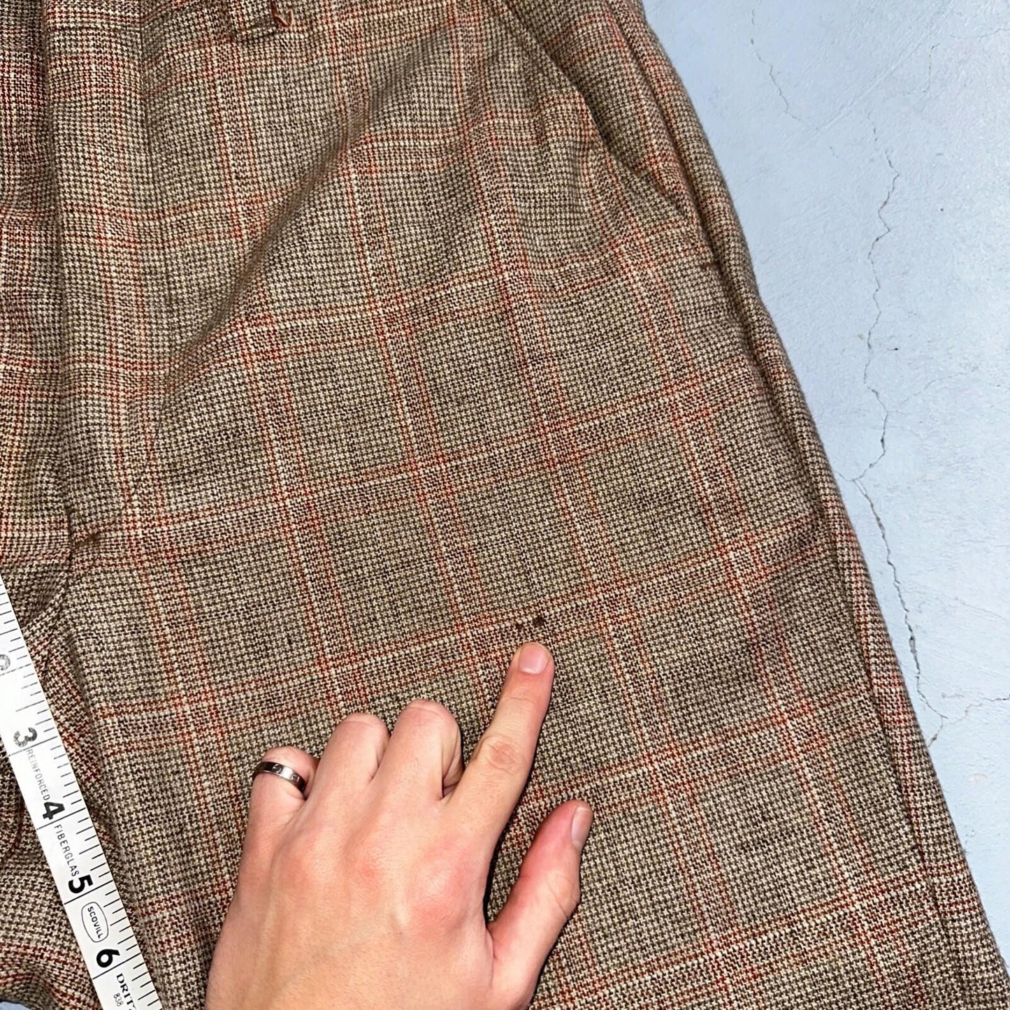 VTG Mens 3 PC Suit 42 Jacket Coat Pants Vest Plaid Rockabilly 70s 1970s Brown