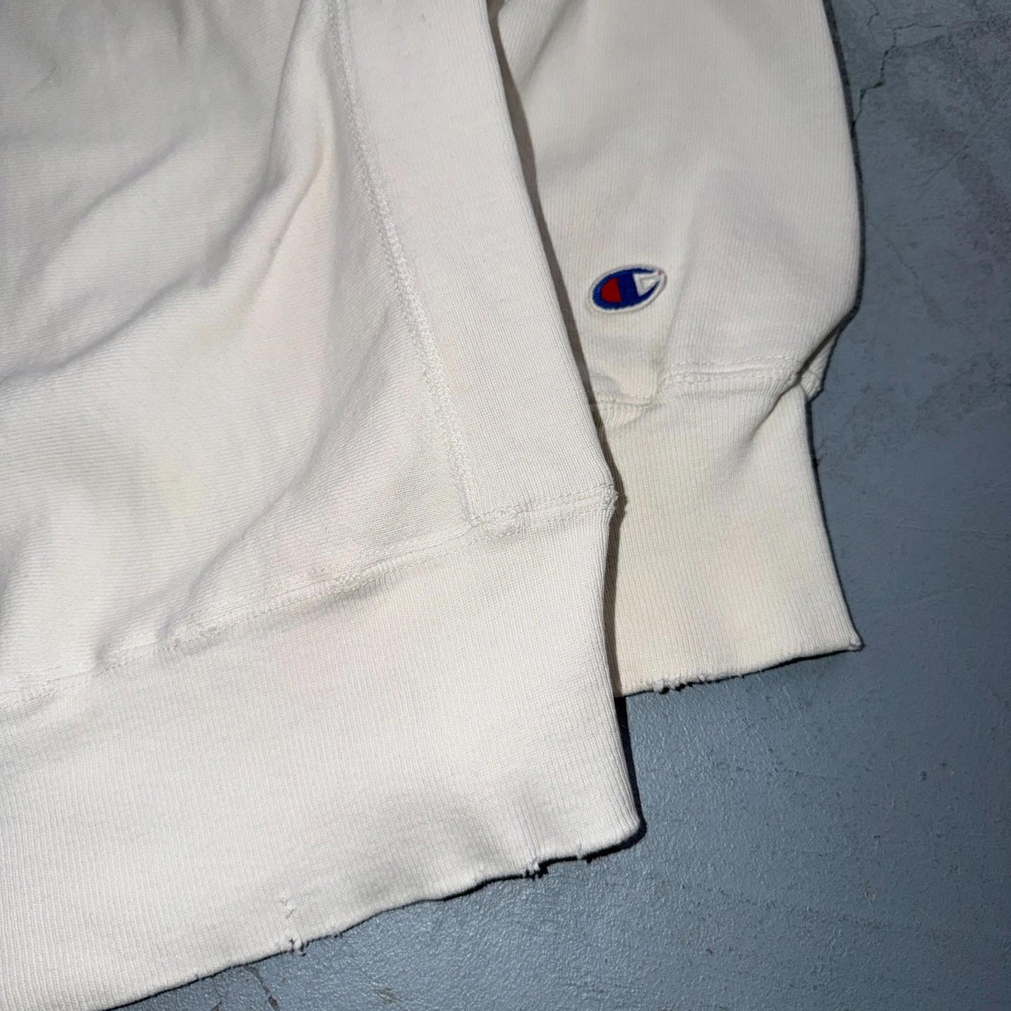 VTG 80s Champion Reverse Weave Crewneck Sweatshirt White USA Maryland College