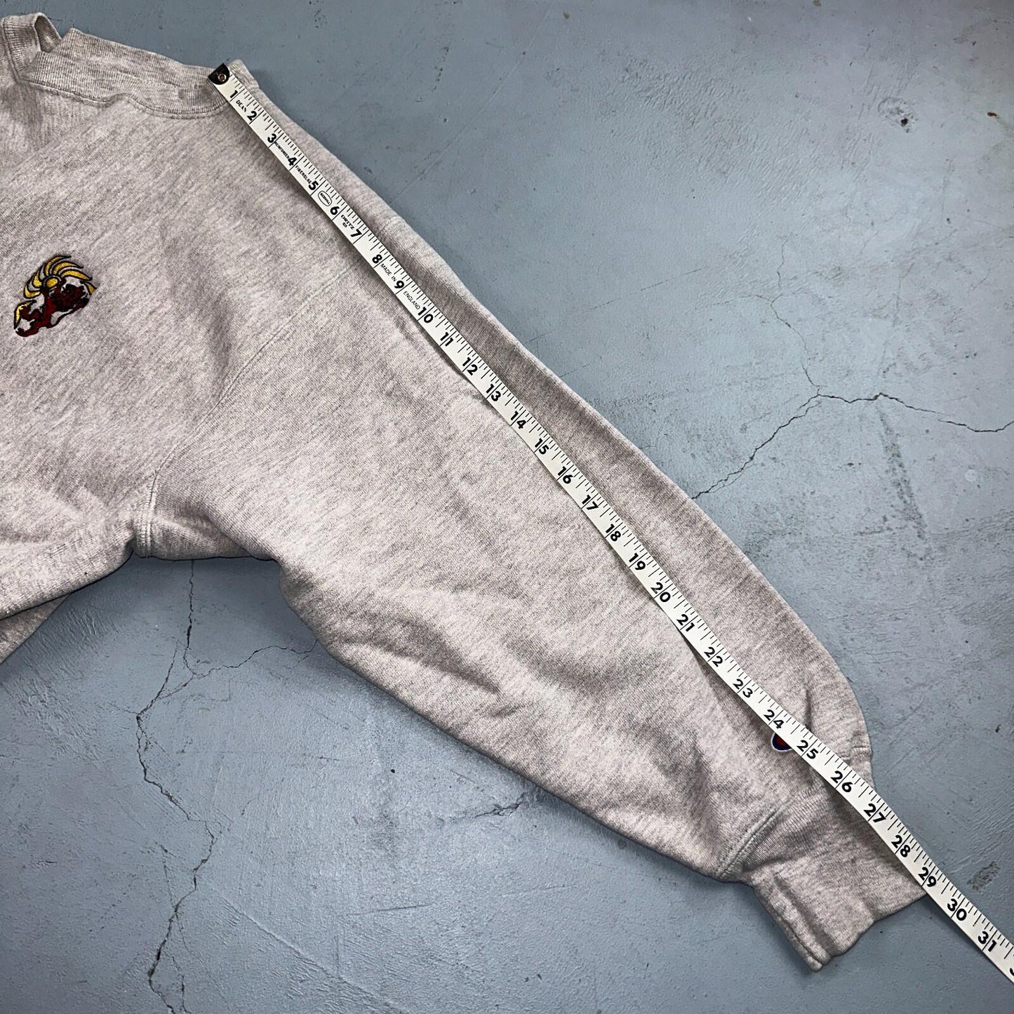VTG 80s Champion Reverse Weave Crewneck Sweatshirt Gray USA XL Lion Sun Motif