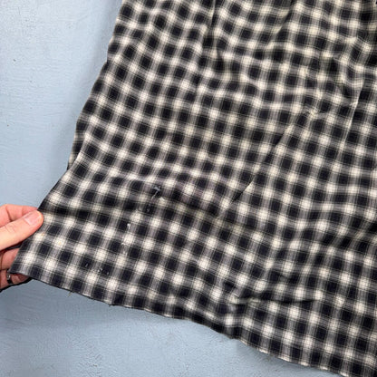 Vintage 60s McGregor Checker Loop Collar Button Up Shirt Made In USA Rockabilly
