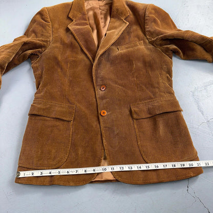 VTG Mens Suit 40 Jacket Sport Coat Rockabilly 80s 90s Corduroy Brown Short