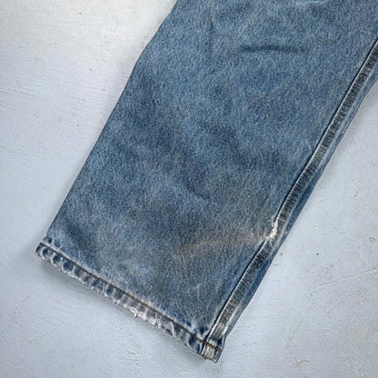 VTG Carhartt Men’s B73 DST 36x32 Double Knee Denim Jeans Workwear Thrashed