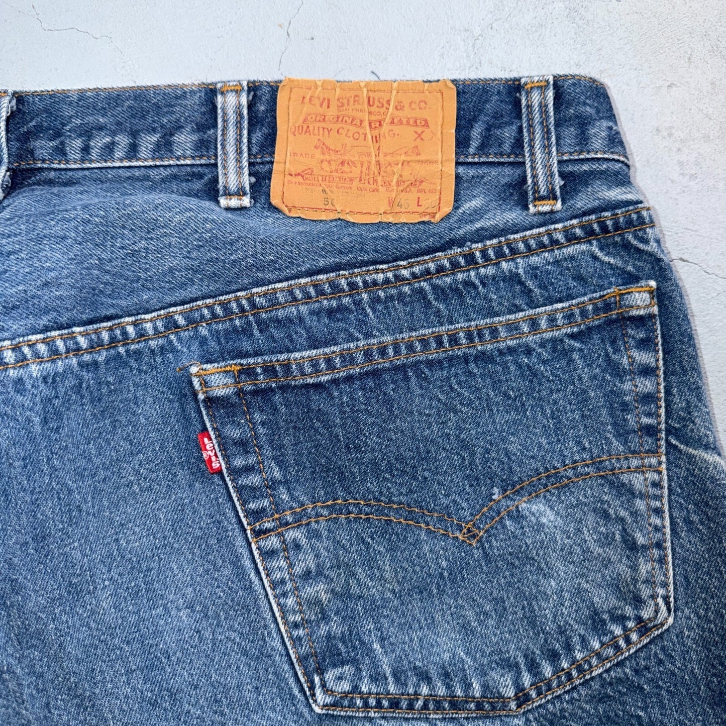 Levis 501 Vintage 80s USA XX Straight Leg Jeans Blue Med Wash 46x30 Act 41x26