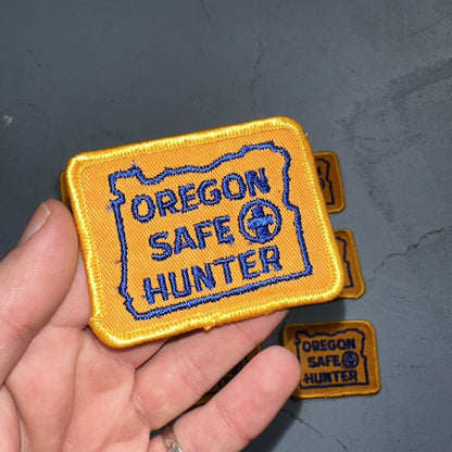 OREGON SAFE HUNTER Patch Badge VTG Insignia 1960s Hunting Qualification Rare Lot