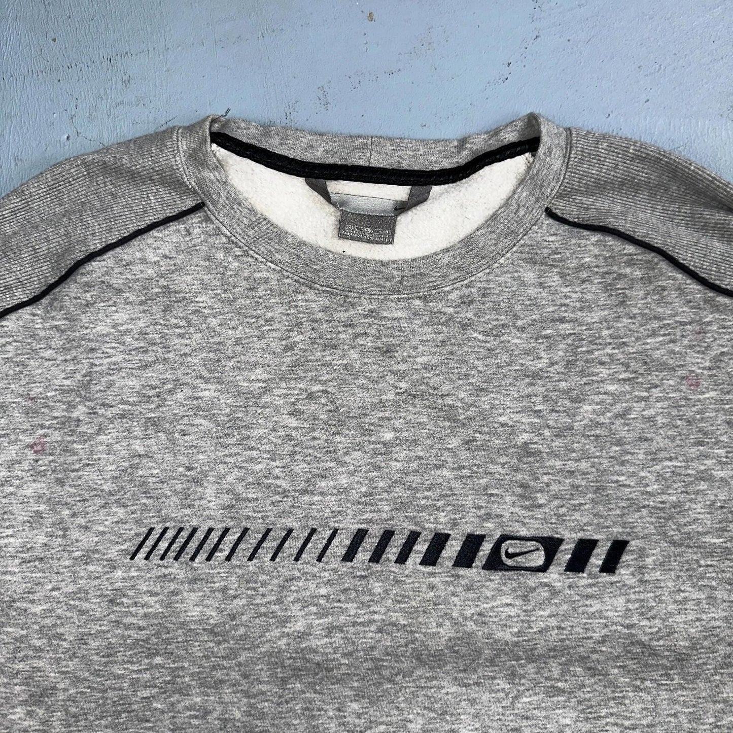Nike 2XL Silver Tag Sweatshirt 90s VTG Crewneck Y2K Speed Stained Air Max Promo