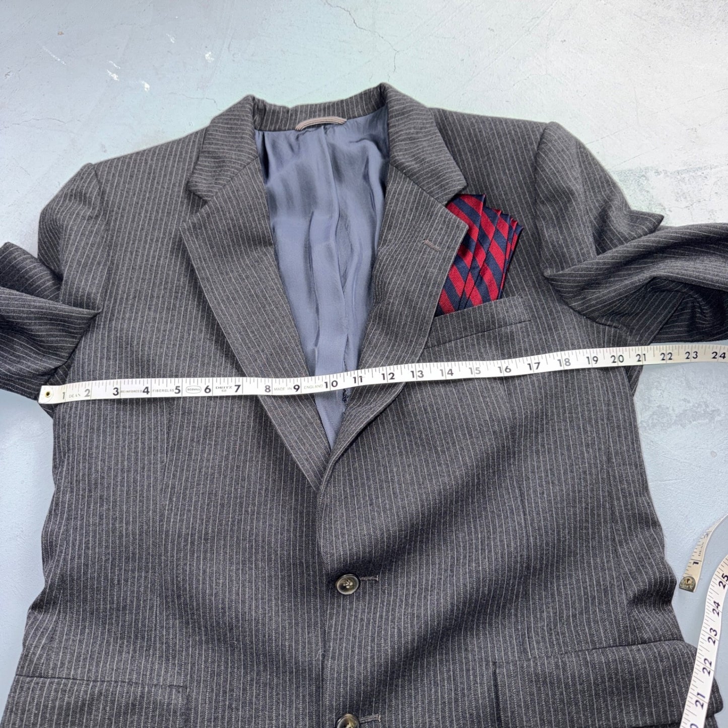 VTG 80s Christian Dior 3 Piece Suit 3pc Wool Gray Pinstripe 40 34x32 Pants Vest
