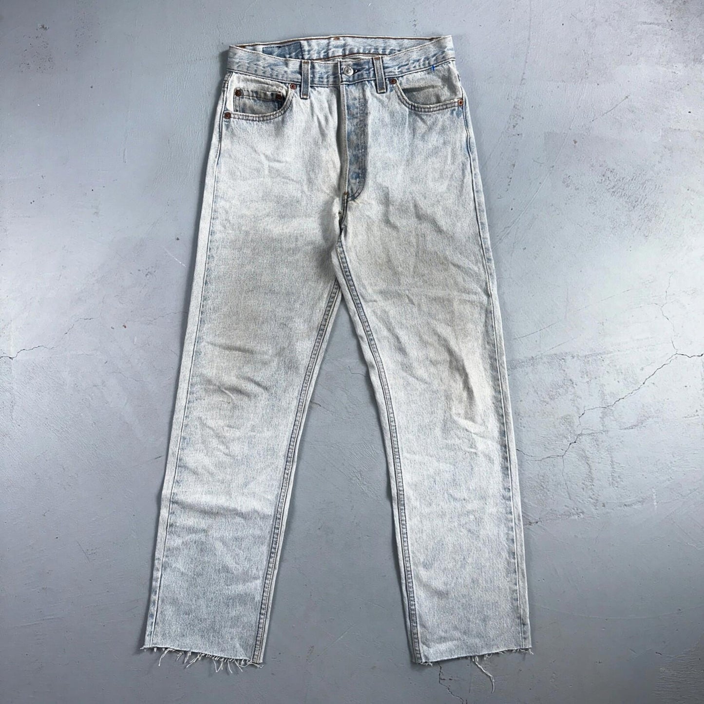 Levis 501 Vintage 90s USA XX Straight Leg Jeans Blue Light Wash 30x34 Act 28x29