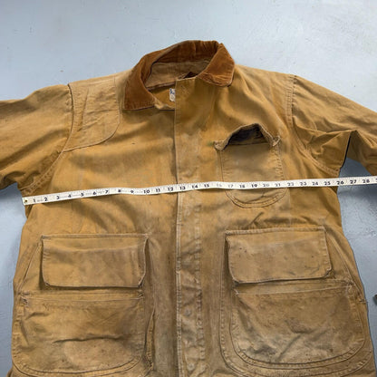 Hinson Bodyguard Men’s Vtg 1940s Hunting Jacket Coat USA Corduroy Trim Brown 46