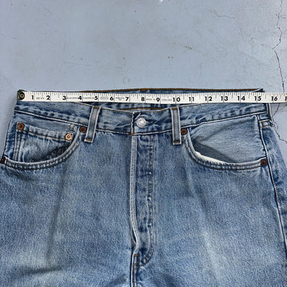 Levis 501 Vintage 90s USA XX Straight Leg Jeans Blue Light Wash 33x34 Act 31x33
