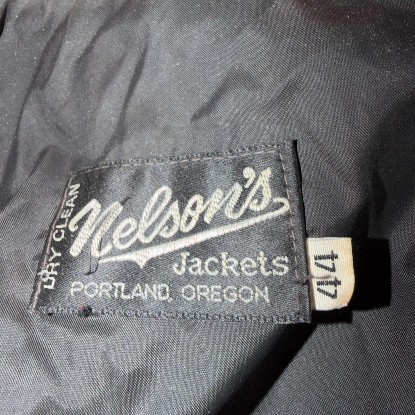VTG 70s Nelson Varsity Jacket Letterman USA Made Leather Collegiate 44 Red Phil