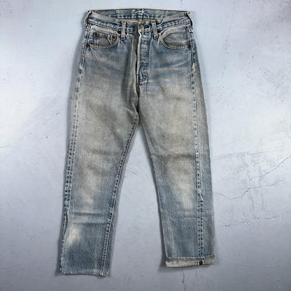 Levis 501 Vintage 80s Redline Selvedge USA XX Jeans Light Wash 29x34 Act 27x28