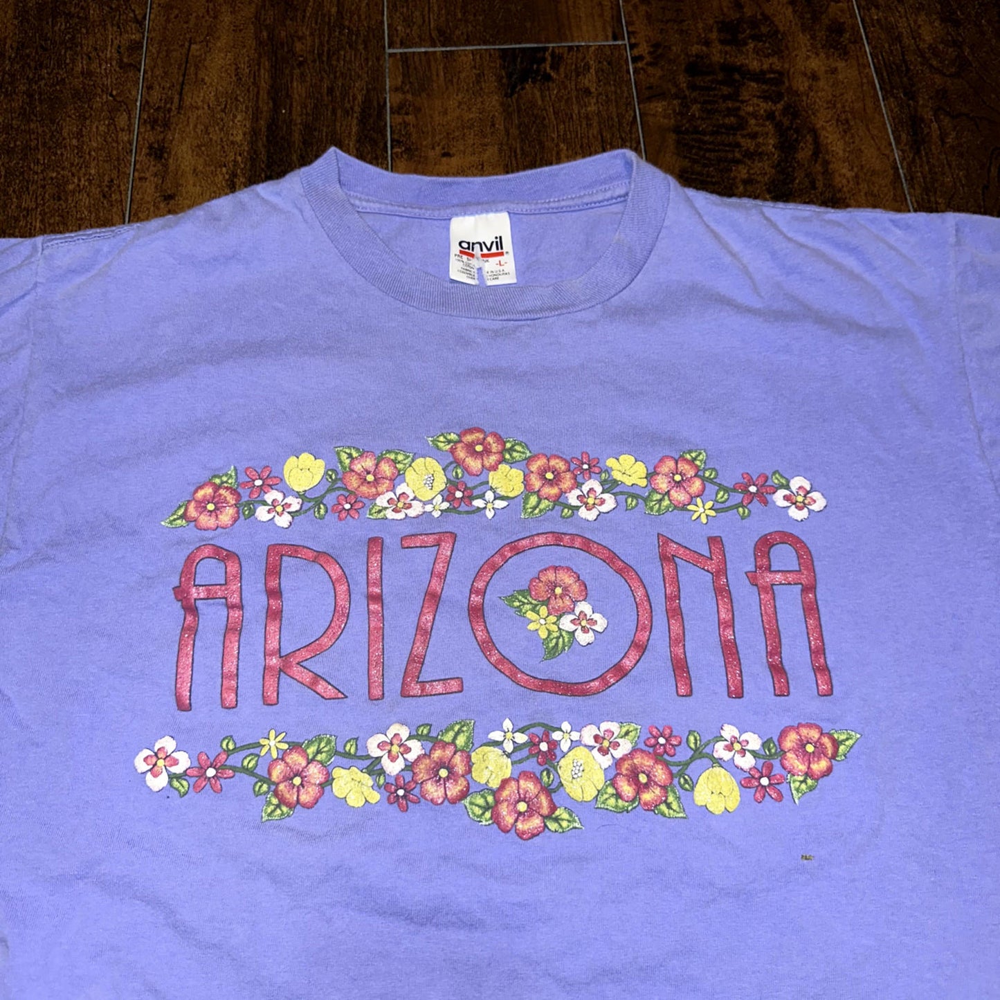 Arizona Vintage T Shirt Anvil 90s Homage State USA Love Flowers Cute Home City