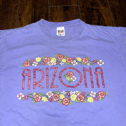 Arizona Vintage T Shirt Anvil 90s Homage State USA Love Flowers Cute Home City