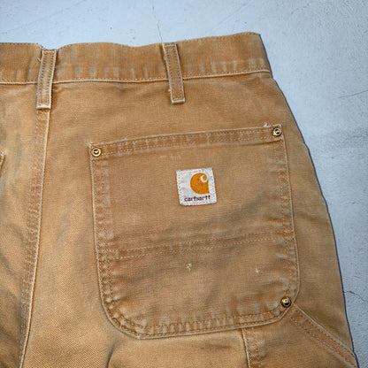 Carhartt VTG Double Knee Carpenter Pants B01 USA BRN Brown 32x34 Thrashed 30x33