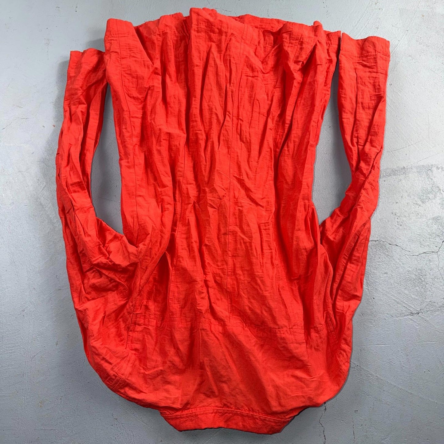 Eileen Fisher Cotton Coral Crinkle Asymmetrical Mock Neck Jacket Size Medium