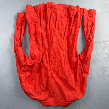 Eileen Fisher Cotton Coral Crinkle Asymmetrical Mock Neck Jacket Size Medium
