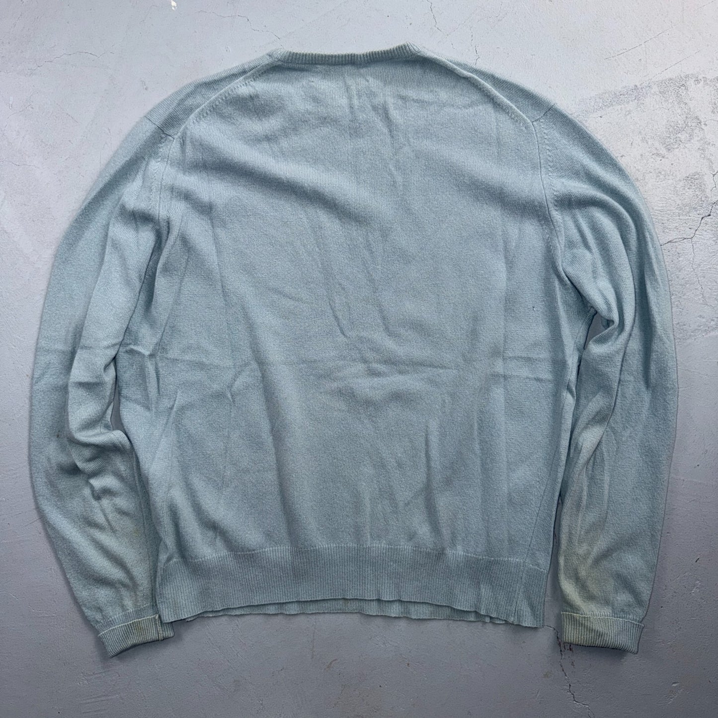 VTG Pringle of Scotland Cashmere Wool Crewneck Sweater Blue Made In Scotland 70s