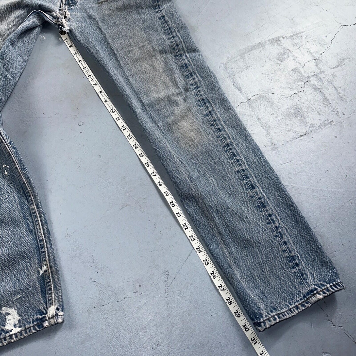 Levis 501 Vintage 90s USA XX Straight Leg Jeans 33x36 Light Wash Act 30x30