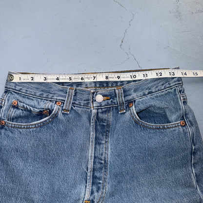 Levis 501 Vintage 90s USA XX Straight Leg Jeans Blue Light Wash 30x30 Act 27x28