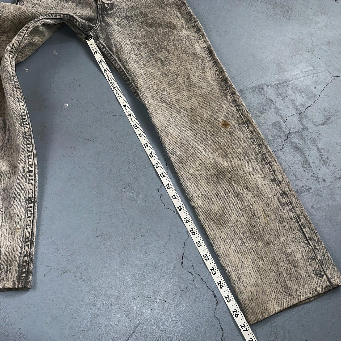 Levis 501 Vintage 80s USA XX Straight Leg Jeans Gray Acid Wash 28x30 Act 26x27