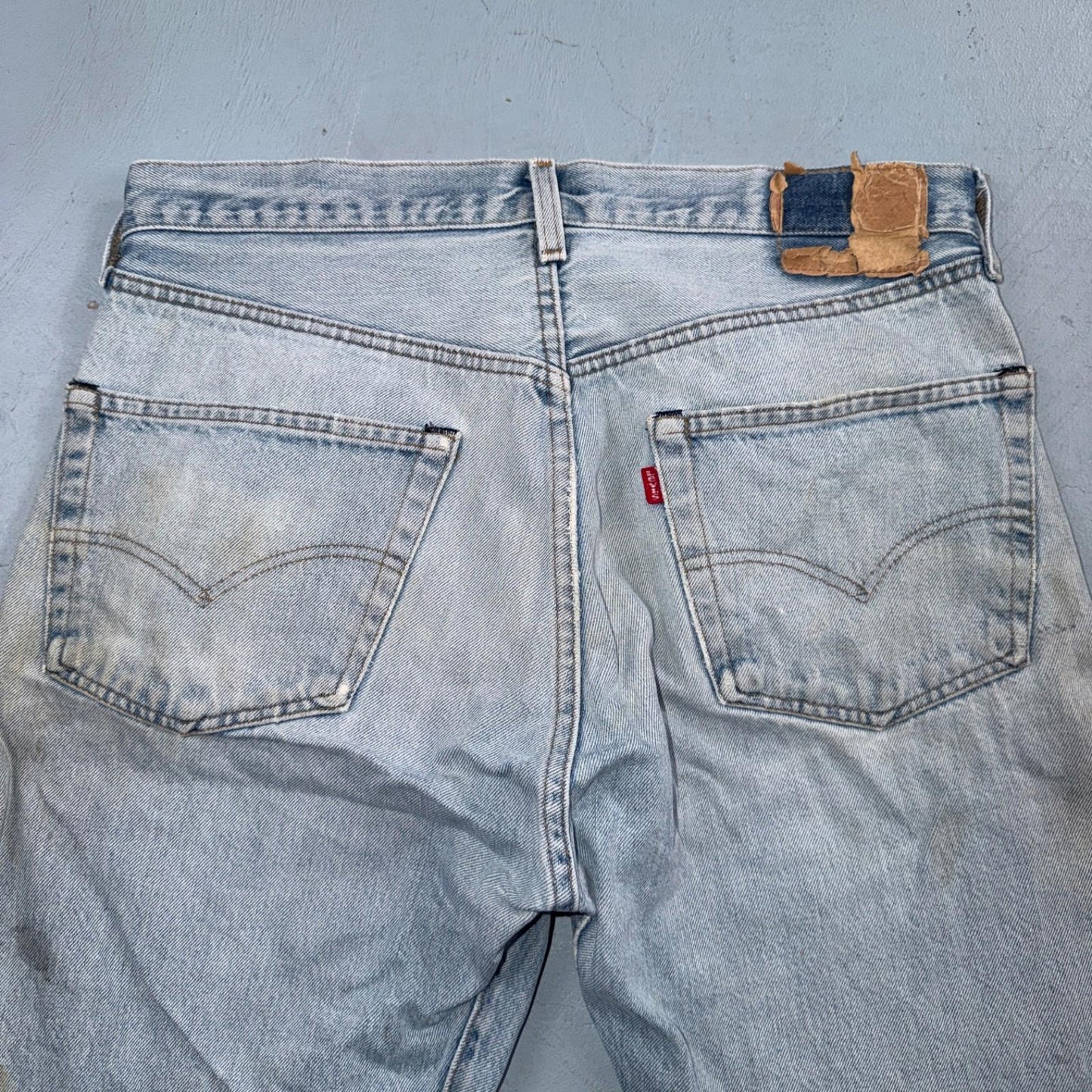 Levis 501 Vintage 80s Redline Selvedge USA XX Jeans Light Wash 36x30 Act 33x28