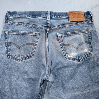 Levis 501 Vintage 90s Y2K XX Straight Leg Jeans Blue Light Wash 36x34 Act 34x29