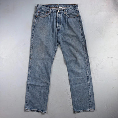 Levis 501 Vintage Y2K 90s XX Straight Leg Jeans Blue Light Wash 34x34 Act 31x32