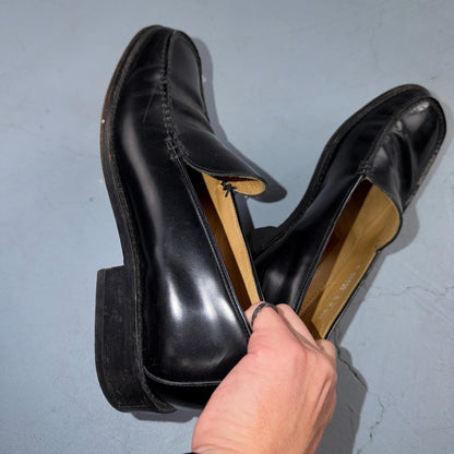 Cole Haan Italy Black Leather Kiltie Italian Loafer Men's 8M VGUC VTG 90s Shoes