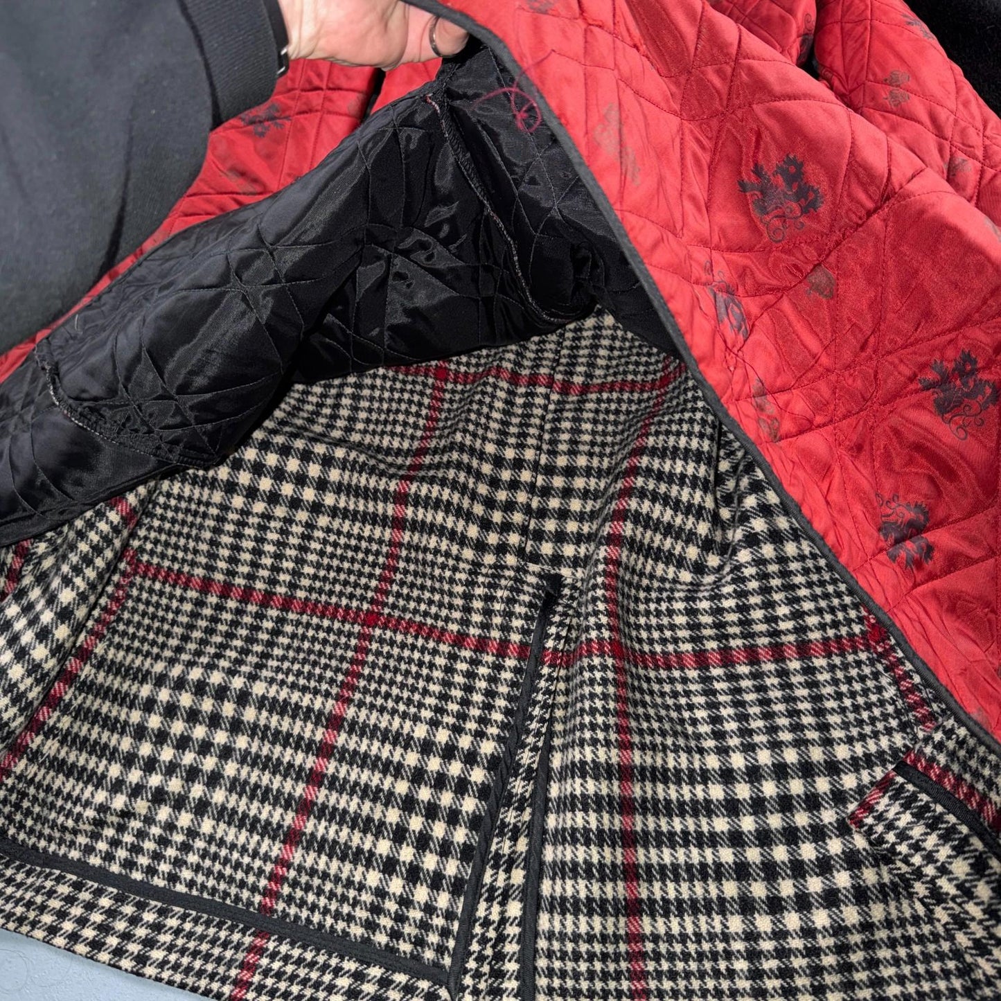 VTG Pendleton Jacket Black Plaid Wool USA Double Breast Chore Car Coat 60s 1960s