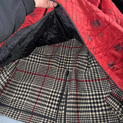 VTG Pendleton Jacket Black Plaid Wool USA Double Breast Chore Car Coat 60s 1960s