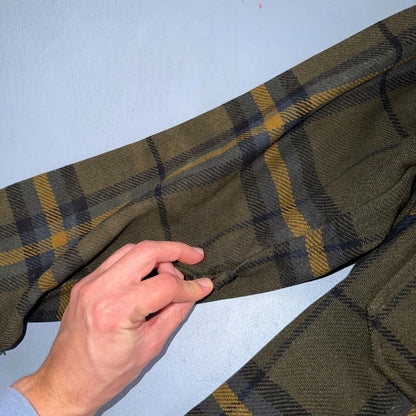 VTG Pendleton Mens Mackinaw Cruiser Wool Coat M Brown Plaid Field Jacket 70s