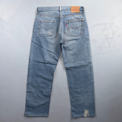 Levis 501 Vintage 80s Redline Selvedge USA XX Jeans Light Wash 34x36 Act 31x27