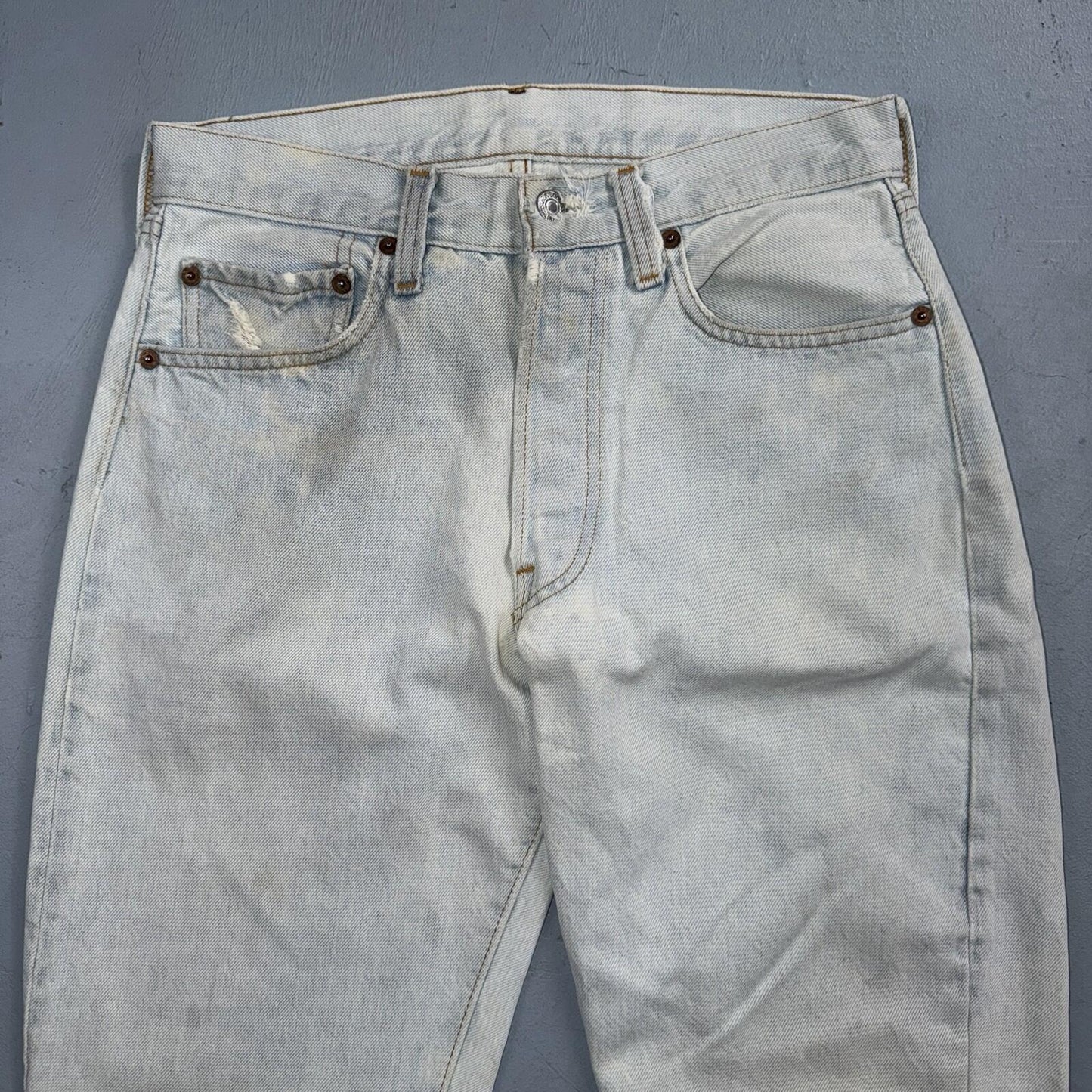 Levis 501 Vintage 80s Redline Selvedge USA XX Jeans Light Wash 28x29 Skinny