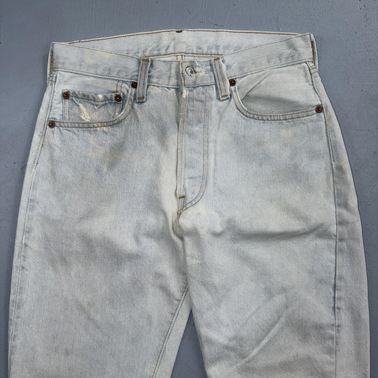 Levis 501 Vintage 80s Redline Selvedge USA XX Jeans Light Wash 28x29 Skinny
