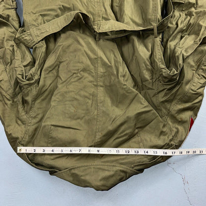 1950s Korean War US Military Wool Lined Overcoat Belted Trench Coat Small VTG