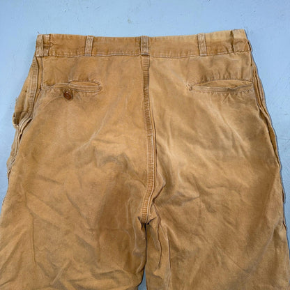 Vintage 50s 60s Zipper Pants Mens 32x24 Khaki Casual Creased Outdoor Rockabilly