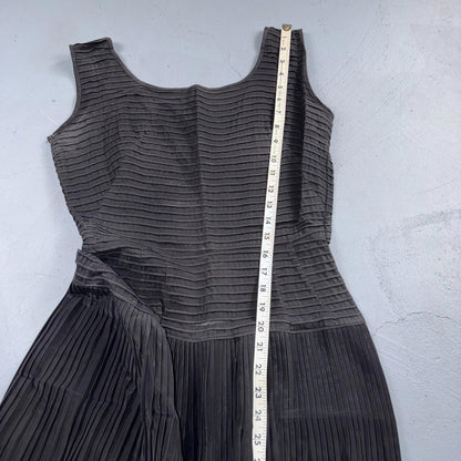 1950s Koret of California Midi Dress Womens Flare Textured Rockabilly Black