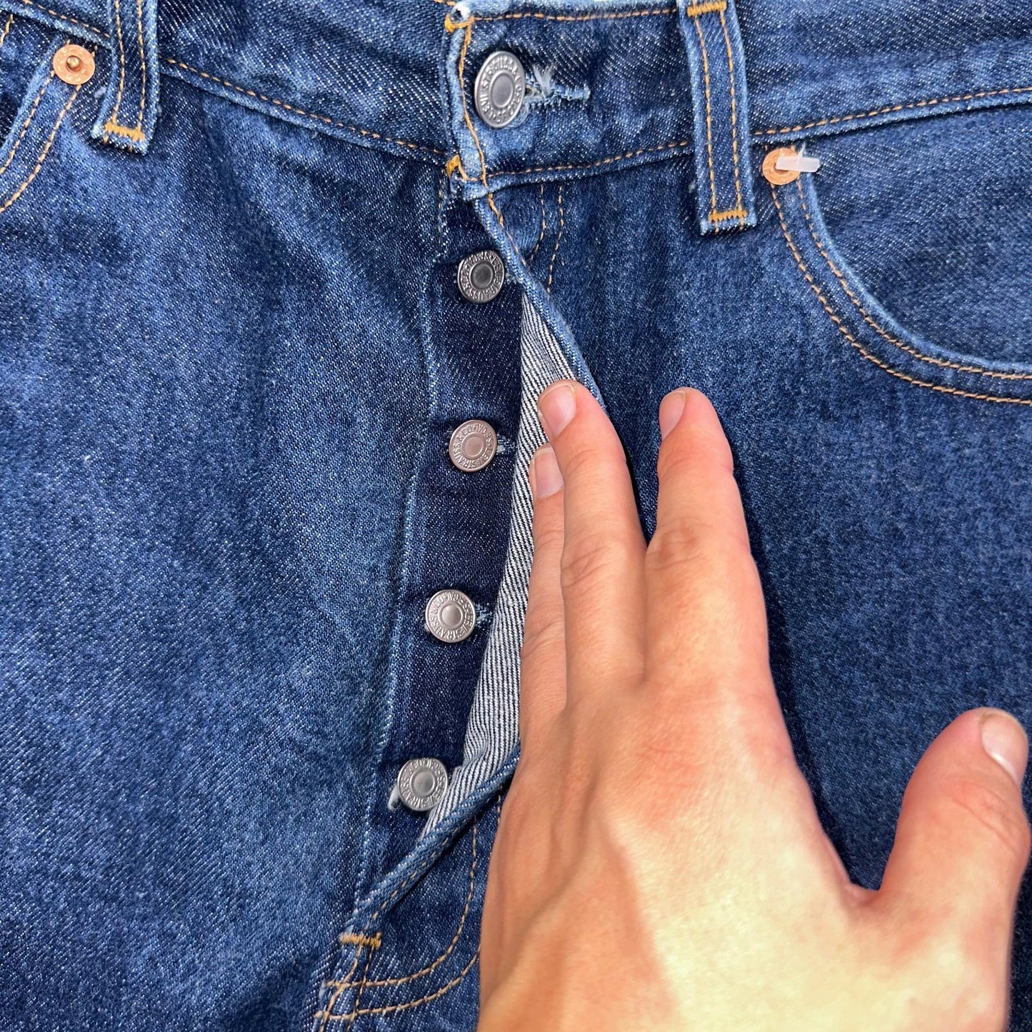 Levis 501 Vintage Y2K 90s XX Straight Leg Jeans Blue Dark Wash 35x30 Act 33x26