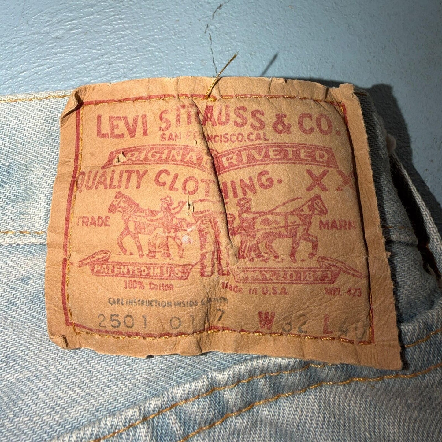 Levis 501 Vintage 80s Redline Selvedge USA XX Jeans Bleach Wash 32x40 Act 30x35