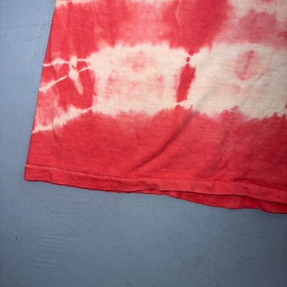 VTG 1970s Skull Tie Dye T Shirt Red Handmade Grunge Rockabilly Graphic 83 Keg