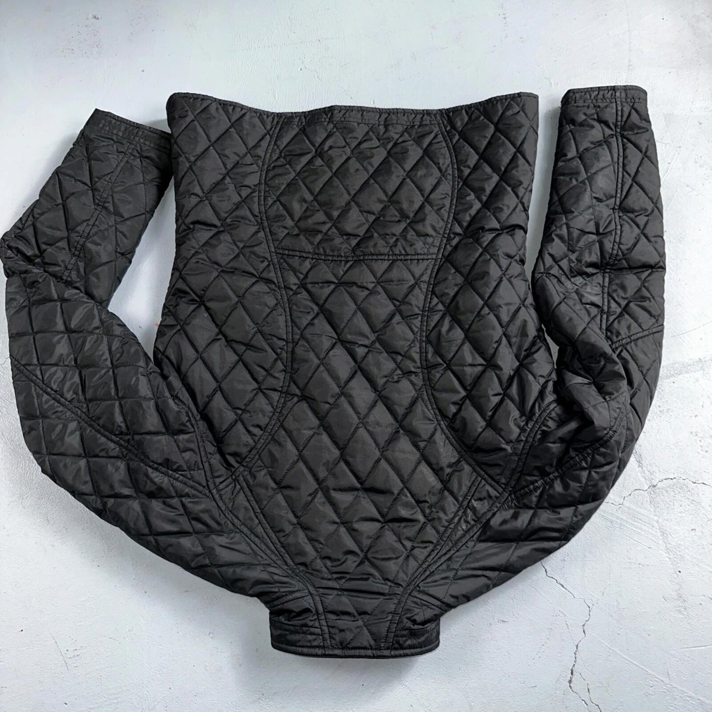 Nike Jacket VTG Womens M Black Quilted Full Zip Mock Neck Pockets Y2K 2000s