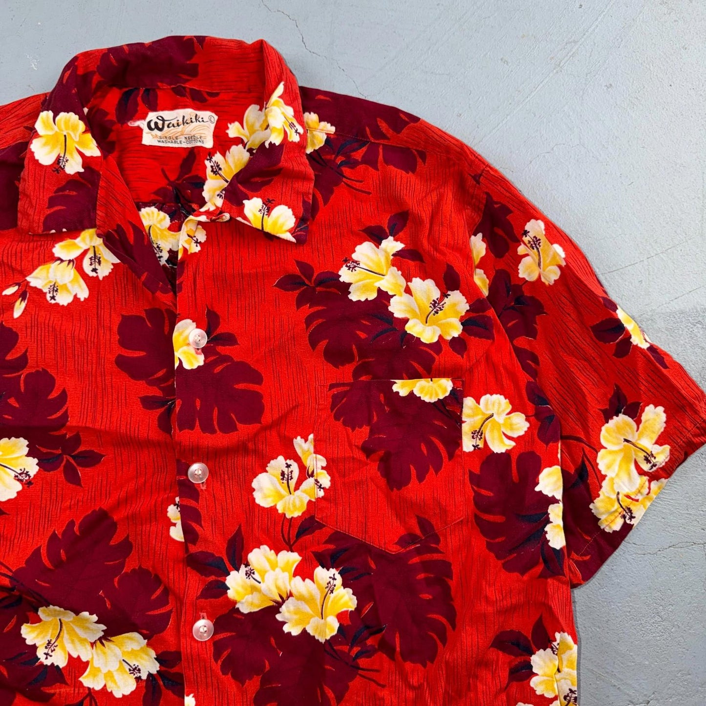 Vintage 60s 70s Waikiki Holiday Hawaiian Shirt Mens L Aloha Tropical Beach Retro