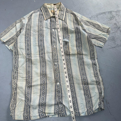 Vintage 60s Van Heusen Checker Button Up Shirt Made In USA Small Rockabilly Blue