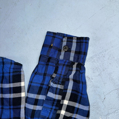 Polo Ralph Lauren VTG Oxford Shirt Plaid Stripe Button Down Up 90s Mens M Blue