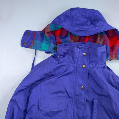 Eddie Bauer Women’s Parka Jacket Coat Blanket Lined Size M Vintage 90s Purple