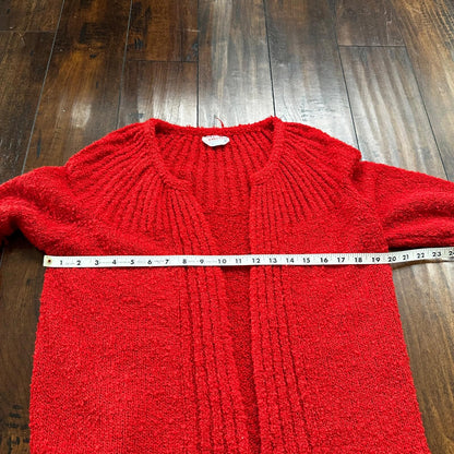 VTG Western Connection Sweater Red Women's M Rockabilly Terry Cotton Look