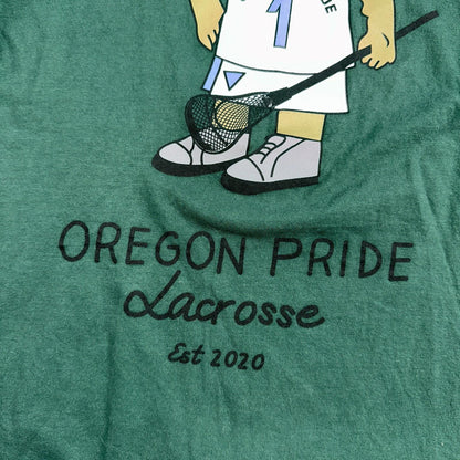 Nike Oregon Pride Lacrosse VTG T Shirt Green Polo Bear Rare Promo Y2K Sports