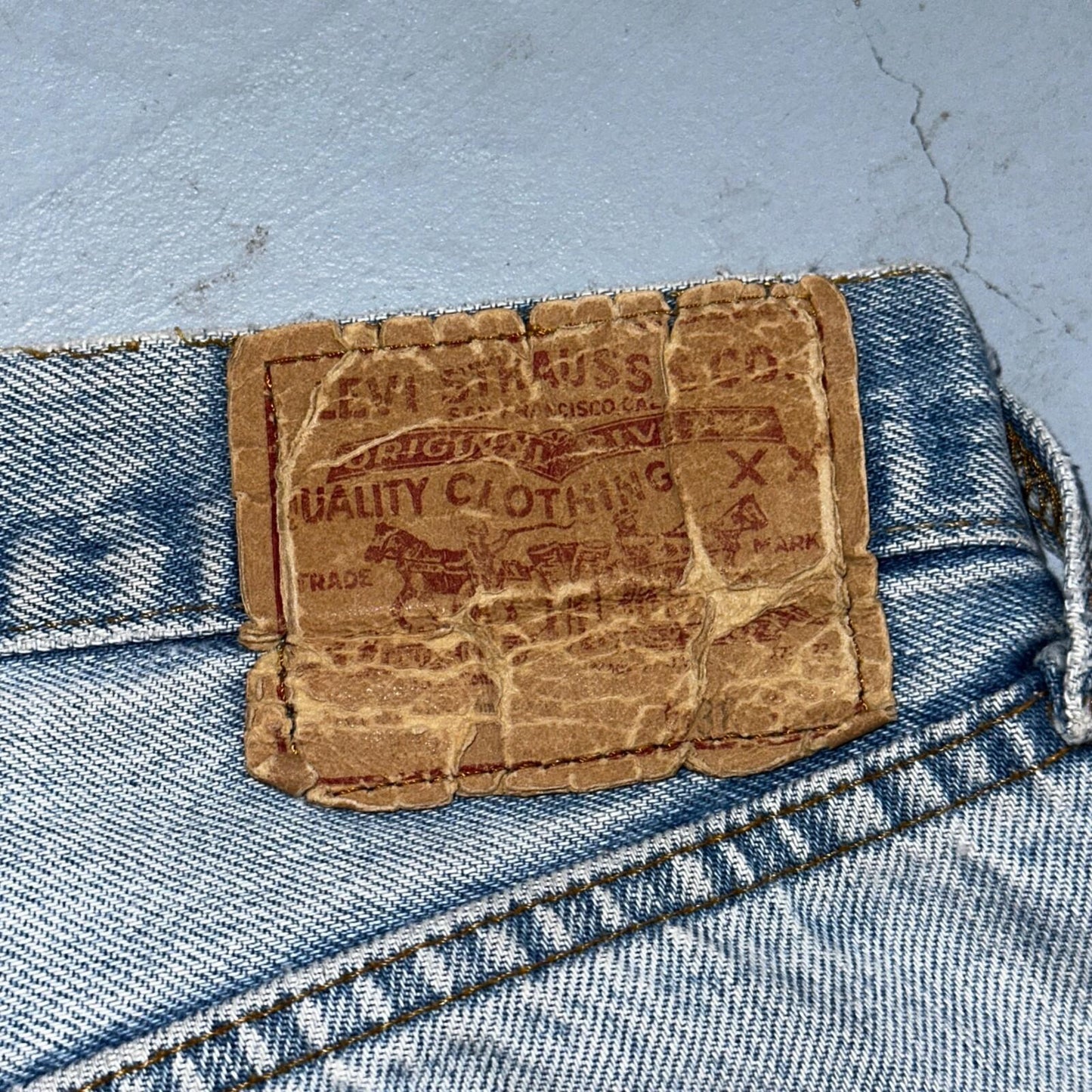Levis 501 Vintage 80s Redline Selvedge USA XX Jeans Light Wash 38x32 Act 34x27