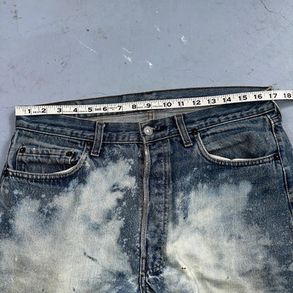 Levis 501 Vintage 80s Redline Selvedge USA XX Jeans Light Wash Stained Act 34x33
